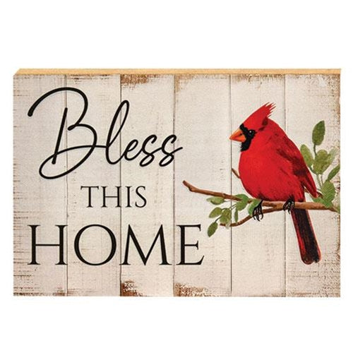 Bless This Home Cardinal Block