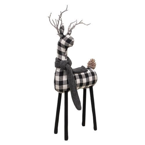 Black & White Plaid Deer 20" H 2 Asstd.