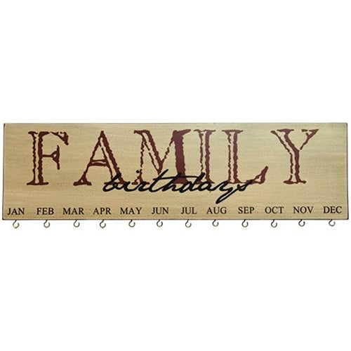 Family Birthday Calendar Burgundy