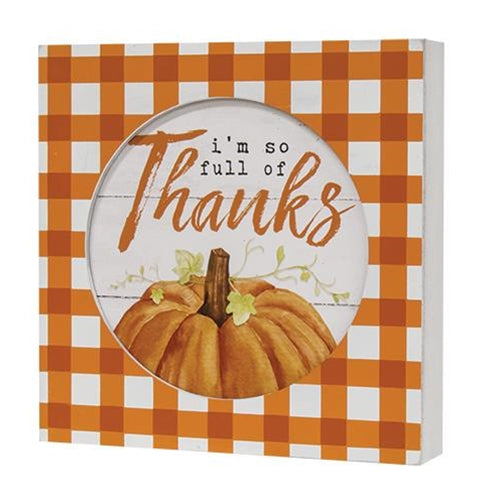 Full of Thanks Box Sign