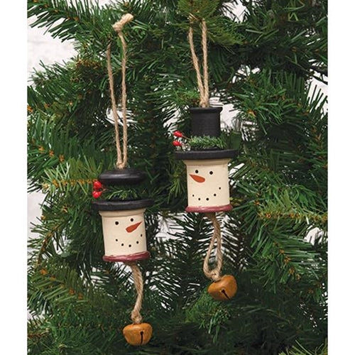 Spool Snowman Ornament 2 Asstd.