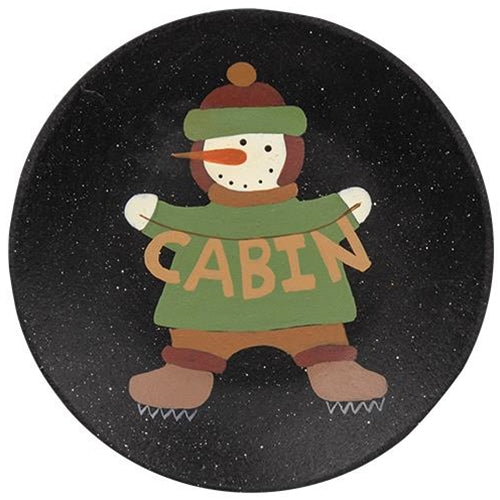 Lodge and Cabin Snowman Plate 2 Asstd.