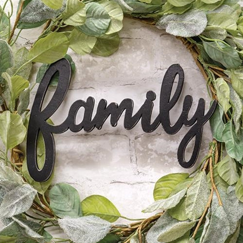 Hanging Black Script Family Sign