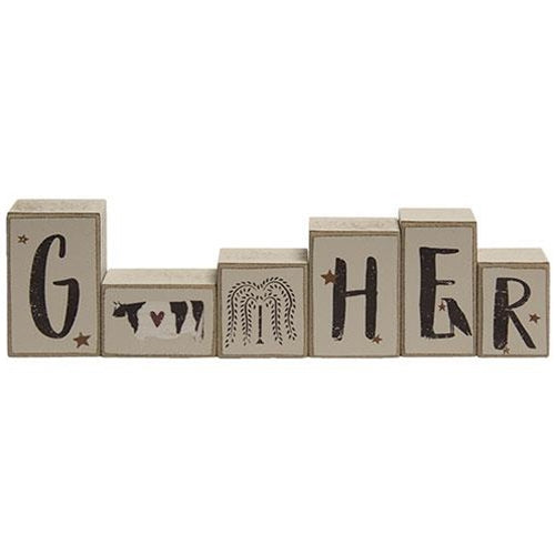 6/Set Primitive "Gather" Letter Blocks