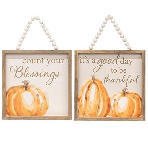 Count Your Blessings Beaded Sign 2 Asstd.