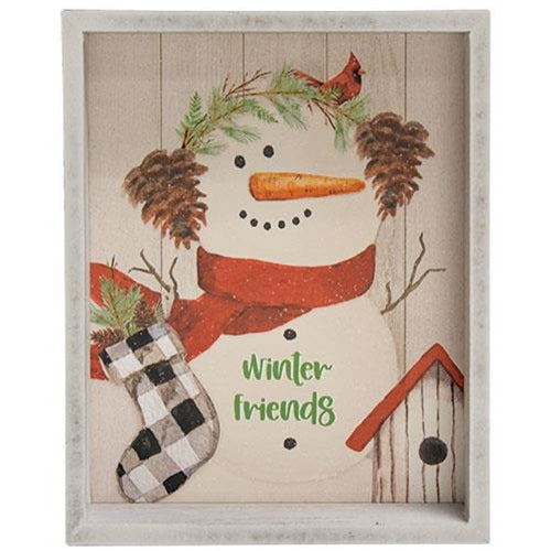 Winter Friends Snowman Inset Box Sign