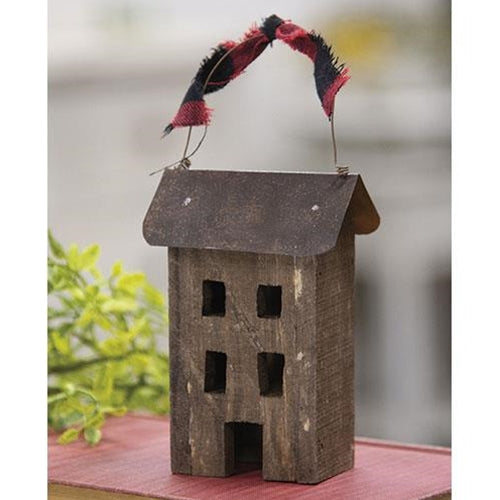 Rustic Primitive Saltbox Ornament