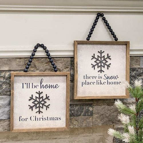 Snow Place Like Home Beaded Framed Sign 2 Asstd.