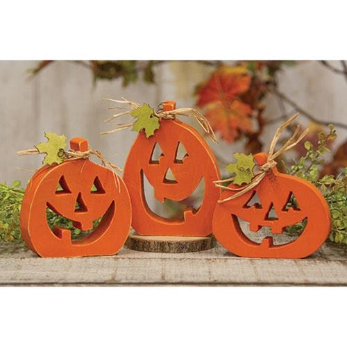 3/Set Cutout Jack O Lantern Chunky Sitters