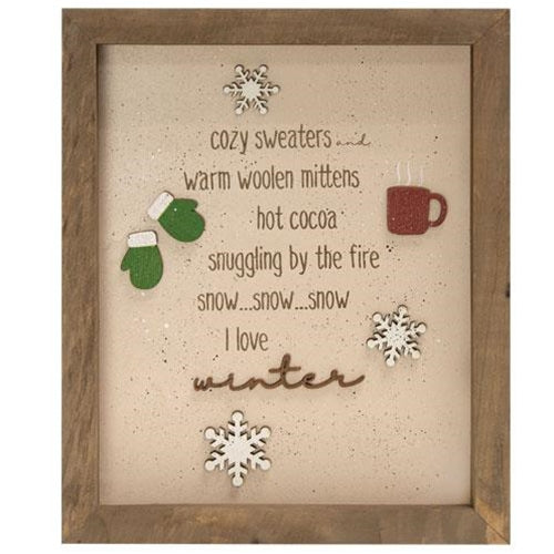 Cozy Sweaters Dimensional Wooden Frame