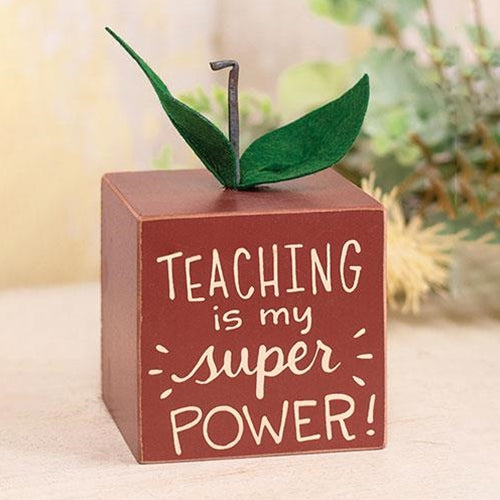 Teaching is my Super Power Cube Apple