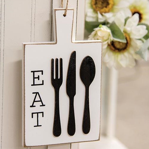 Distressed EAT Cutting Board Ornament