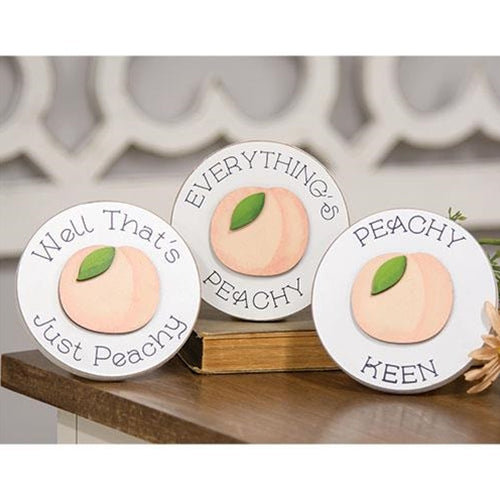 Peachy Keen Mini Round Easel Sign 3 Asstd.