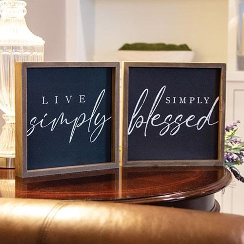 Live Simply Chalkboard Look Frame 2 Asstd.