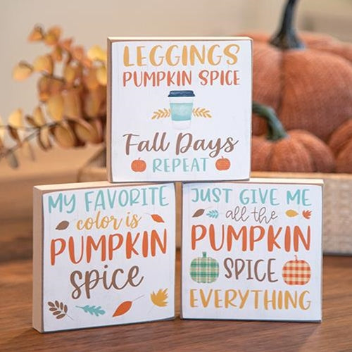 Pumpkin Spice Everything Square Block 3 Asstd.