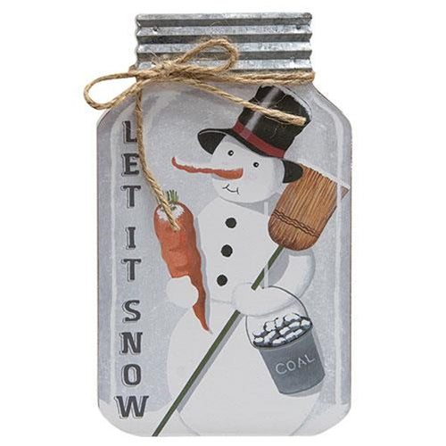 Let It Snowman Chunky Mason Jar Sitter