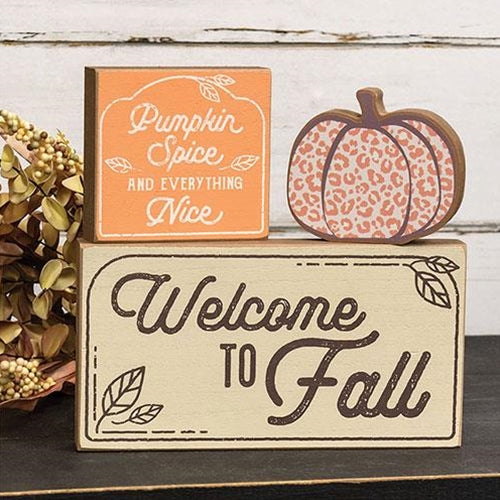 3/Set Welcome to Fall Blocks