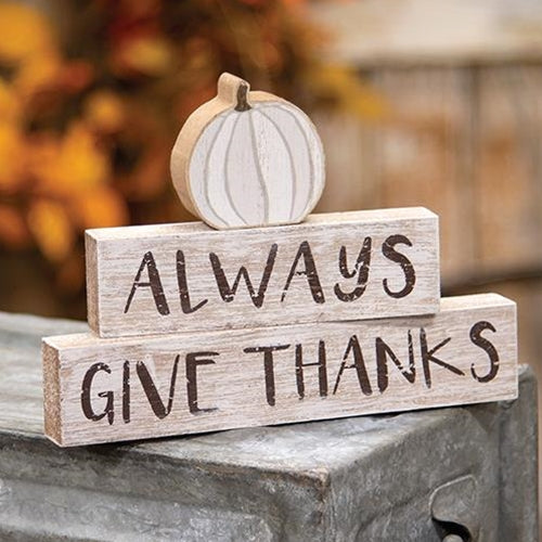 3/Set Always Give Thanks Pumpkin Blocks