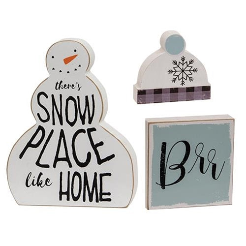 3/Set Snow Place Like Home Snowman & Blocks