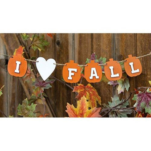 I Heart FALL Pumpkin & Heart Garland