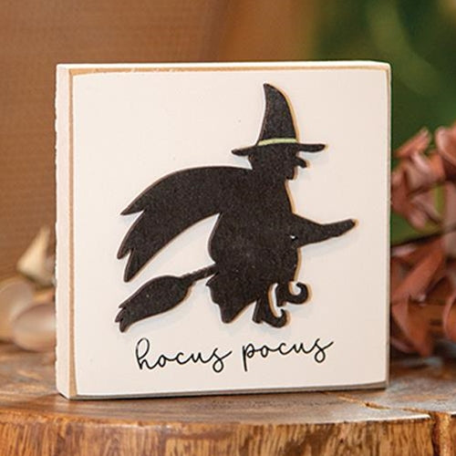 Hocus Pocus Witch Silhouette Block