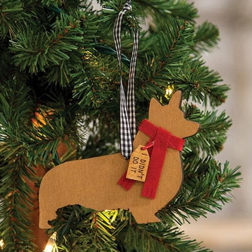 I Didn't Do It Corgi Ornament