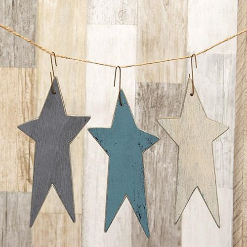 Farmhouse Colors Primitive Star Ornament 3 Asstd.