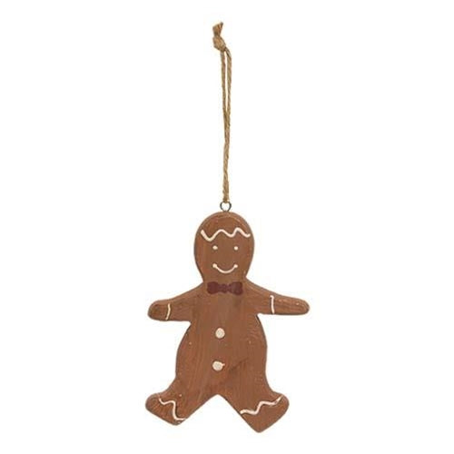 Wooden Gingerbread Man Cookie Ornament