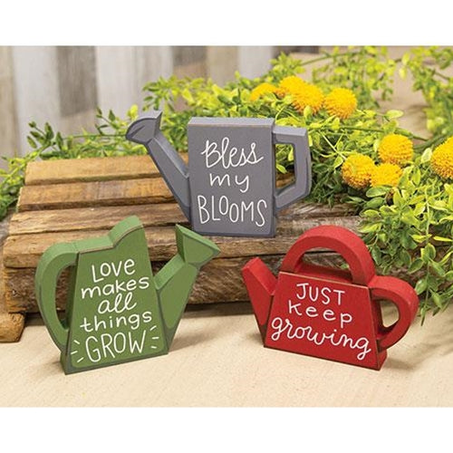 3/Set Watering Can Wooden Sitters