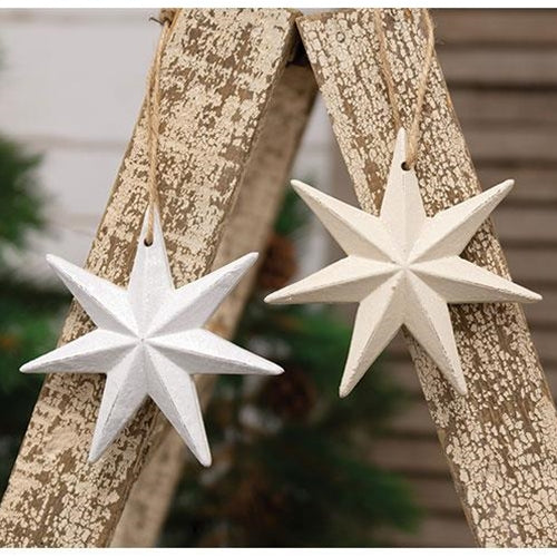 Distressed Wooden Moravian Star Ornament 2 Asstd.