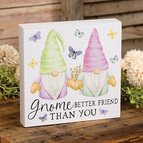 Gnome Better Friend Than You Box Sign