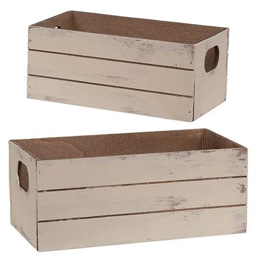 2/Set Distressed Wooden Mini Crates