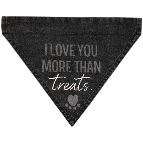 I Love You More Than Treats Dog Bandana