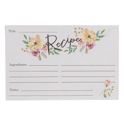 24/Pkg Floral Recipe Cards