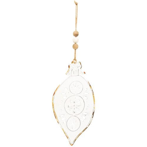 Shabby Chic Metal Teardrop Ornament