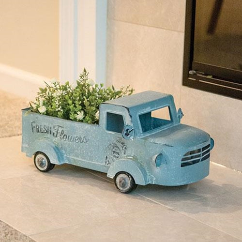 Fresh Flowers Distressed Metal Truck