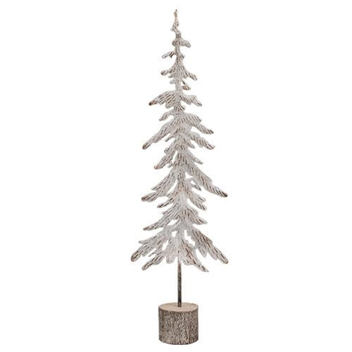 Medium White Washed Metal Christmas Tree