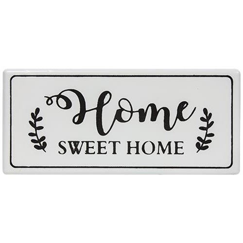 Home Sweet Home White Metal Wall Sign