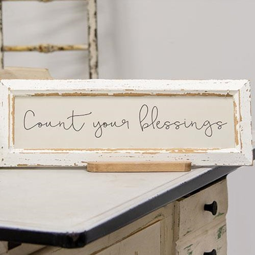 Count Your Blessings Distressed Frame w/Holder