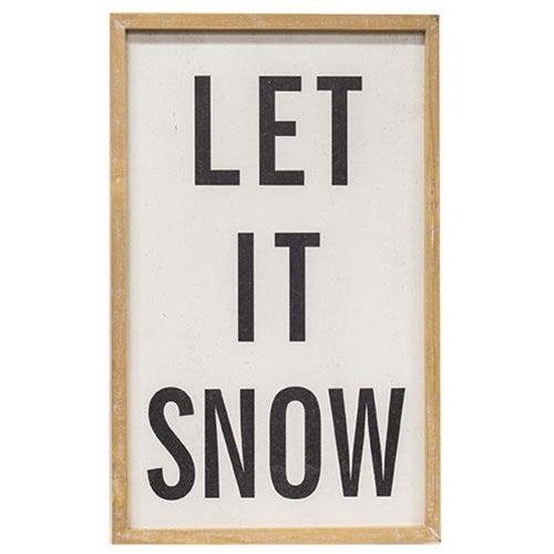 Let It Snow Distressed Wooden Frame