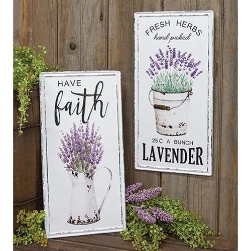 Hand Picked Lavender Metal Sign