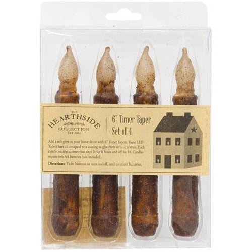 4/Pkg Burnt Mustard Timer Tapers