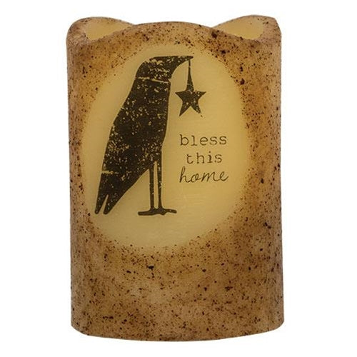 Bless This Home Crow Pillar 3x5"