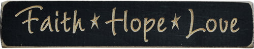 Faith Hope Love Engraved Block 9"