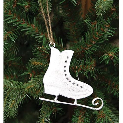 Shabby Chic Metal Ice Skate Ornament