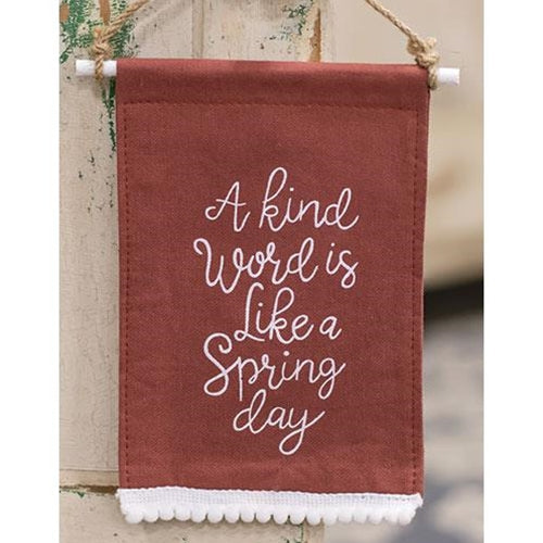 A Kind Word Mini Fabric Hanging