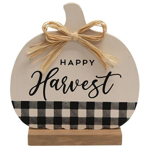 Happy Harvest Buffalo Check & White Pumpkin