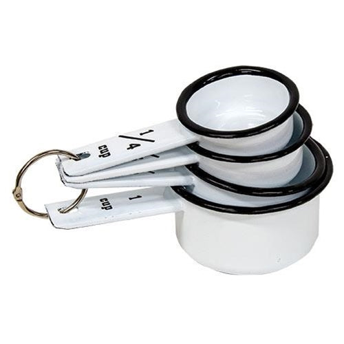 Black Rim Enamel Measuring Cups