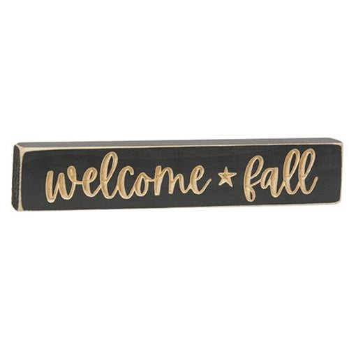 Welcome Fall Engraved Block 9"