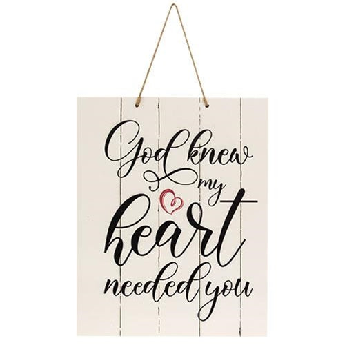 God Knew My Heart Pallet Board Rope Sign